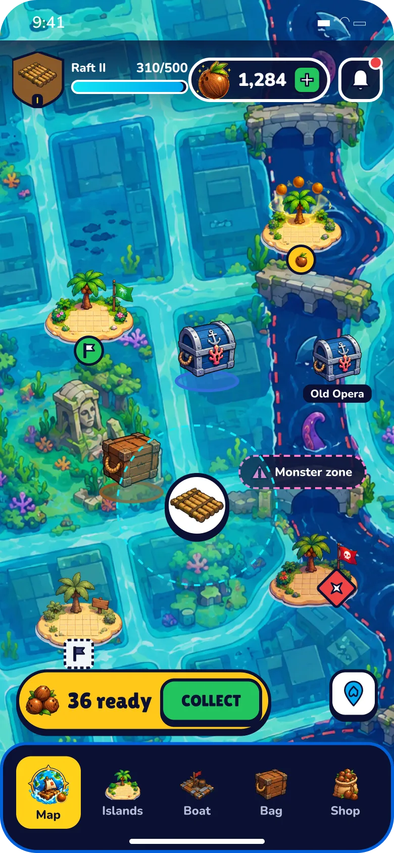 Atlas Rush screen B1 · Map home