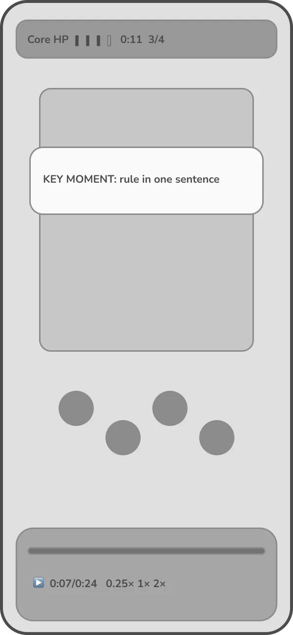 Low-fi wireframe: Replay