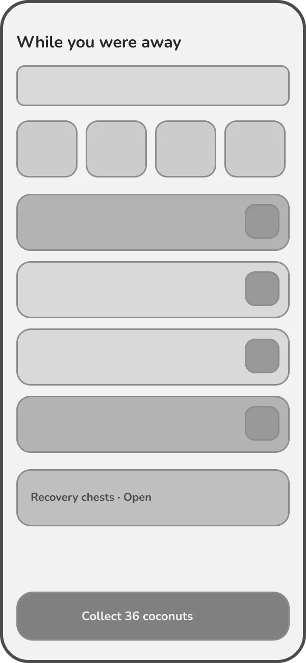Low-fi wireframe: While you were away